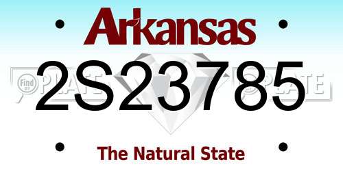 2S23785 Arkansas License Plate