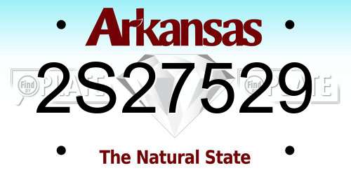 2S27529 Arkansas License Plate