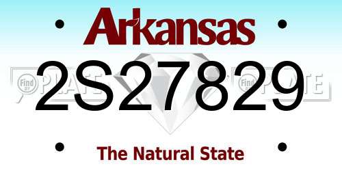 2S27829 Arkansas License Plate