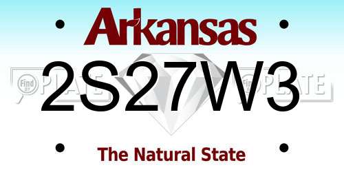 2S27W3 Arkansas License Plate