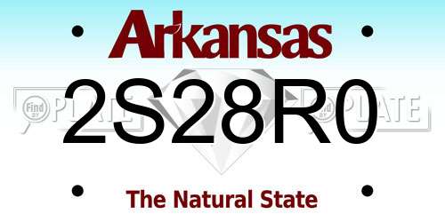 2S28R0 Arkansas License Plate