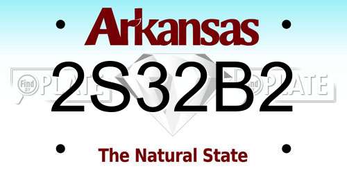 2S32B2 Arkansas License Plate