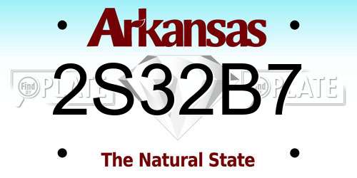 2S32B7 Arkansas License Plate