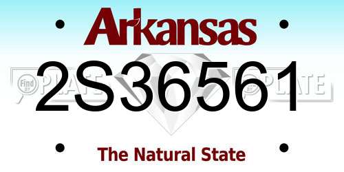 2S36561 Arkansas License Plate