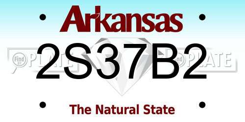 2S37B2 Arkansas License Plate