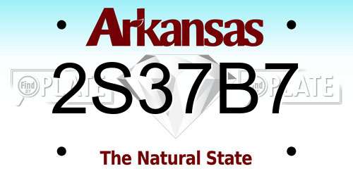 2S37B7 Arkansas License Plate