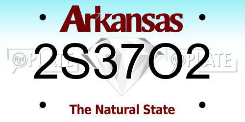 2S37O2 Arkansas License Plate
