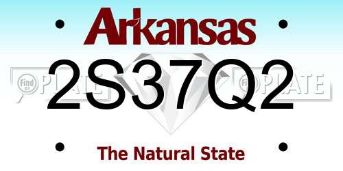 2S37Q2 Arkansas License Plate