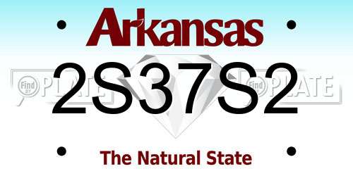 2S37S2 Arkansas License Plate