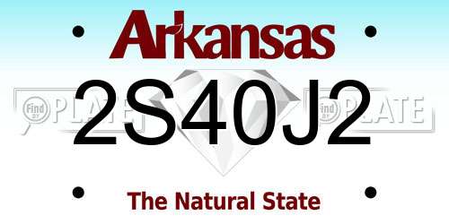 2S40J2 Arkansas License Plate