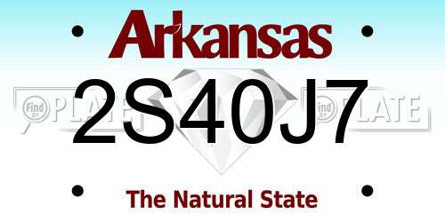 2S40J7 Arkansas License Plate