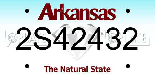 2S42432 Arkansas License Plate