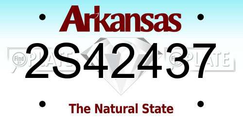 2S42437 Arkansas License Plate