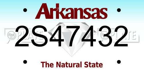 2S47432 Arkansas License Plate
