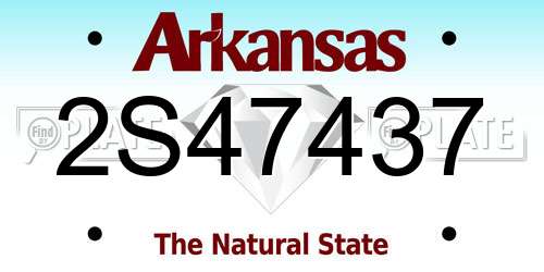 2S47437 Arkansas License Plate