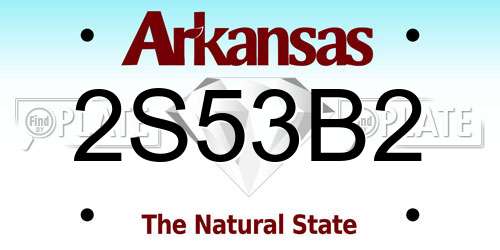 2S53B2 Arkansas License Plate