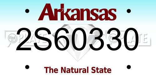 2S60330 Arkansas License Plate