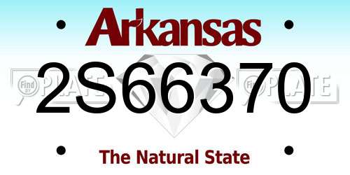 2S66370 Arkansas License Plate