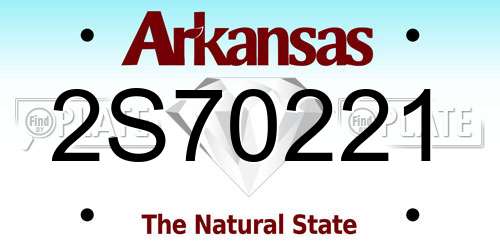2S70221 Arkansas License Plate