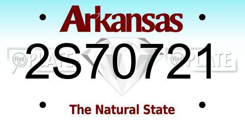 2S70721 Arkansas License Plate