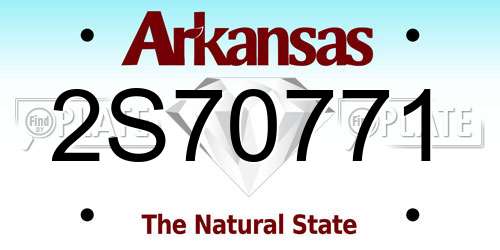 2S70771 Arkansas License Plate