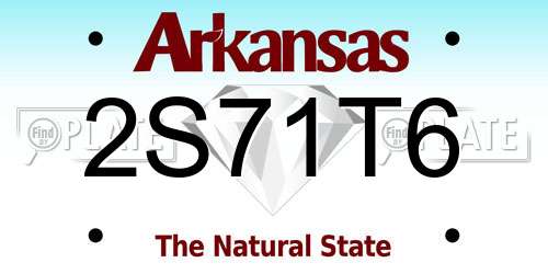 2S71T6 Arkansas License Plate