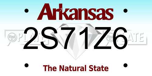2S71Z6 Arkansas License Plate