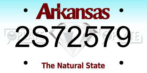 2S72579 Arkansas License Plate