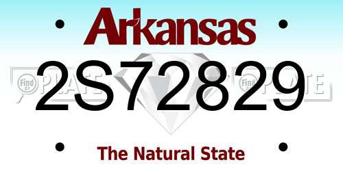 2S72829 Arkansas License Plate