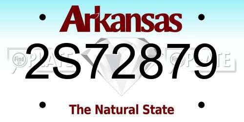 2S72879 Arkansas License Plate