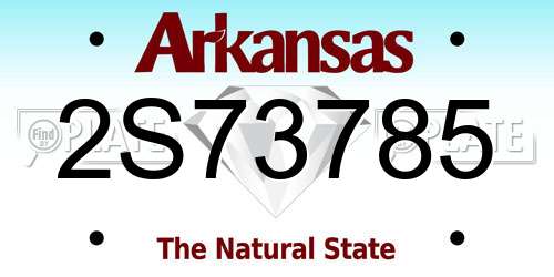 2S73785 Arkansas License Plate
