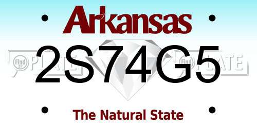 2S74G5 Arkansas License Plate