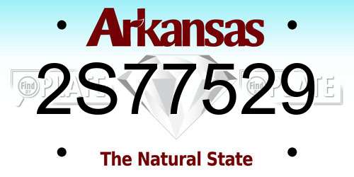 2S77529 Arkansas License Plate