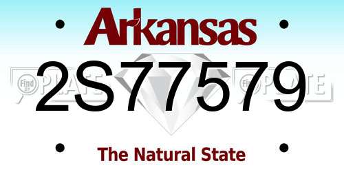 2S77579 Arkansas License Plate