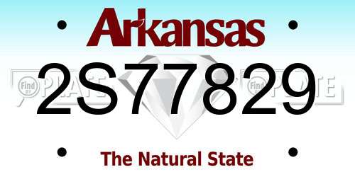 2S77829 Arkansas License Plate