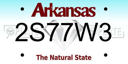2S77W3 Arkansas License Plate