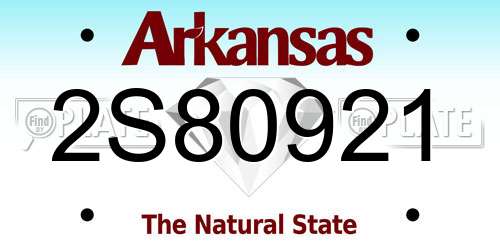 2S80921 Arkansas License Plate