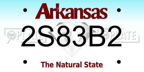 2S83B2 Arkansas License Plate
