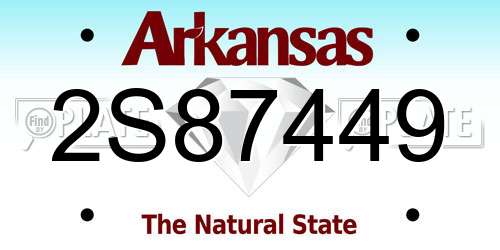 2S87449 Arkansas License Plate