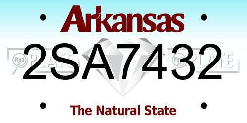 2SA7432 Arkansas License Plate