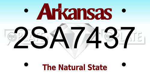 2SA7437 Arkansas License Plate