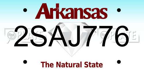 2SAJ776 Arkansas License Plate
