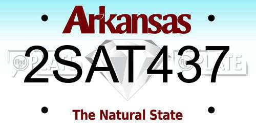 2SAT437 Arkansas License Plate