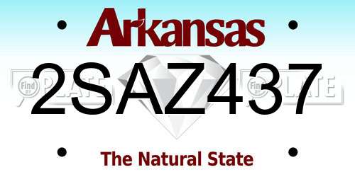 2SAZ437 Arkansas License Plate