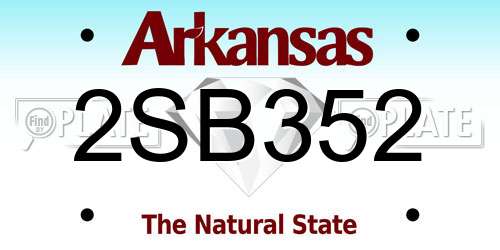 2SB352 Arkansas License Plate