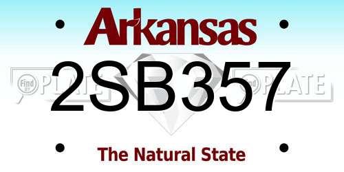 2SB357 Arkansas License Plate