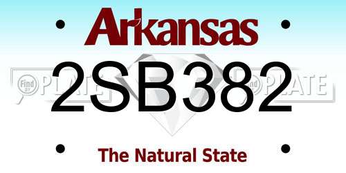 2SB382 Arkansas License Plate