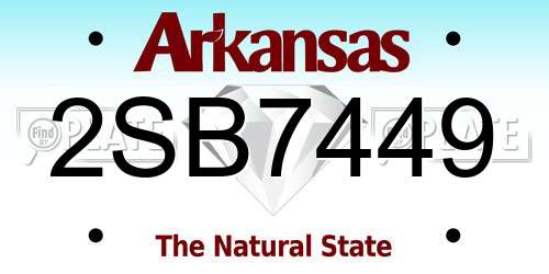 2SB7449 Arkansas License Plate