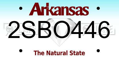 2SBO446 Arkansas License Plate
