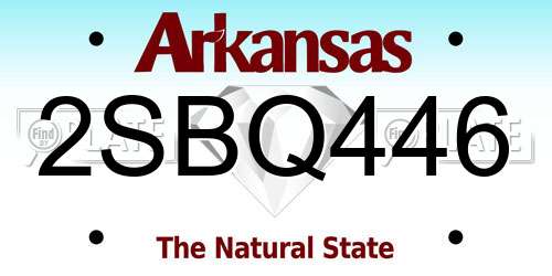 2SBQ446 Arkansas License Plate